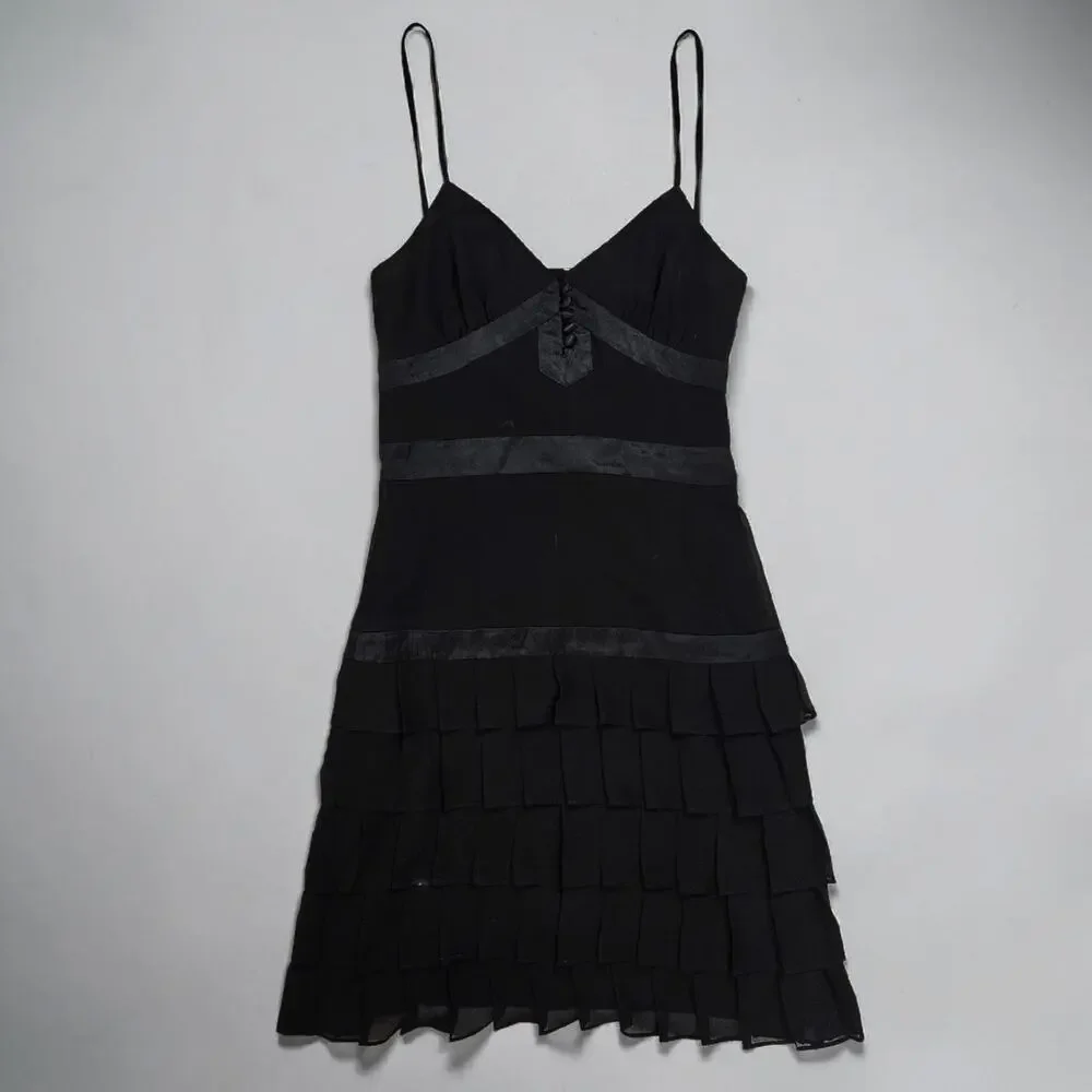 French Connection | Dresses | Y2k Dropwaist Dress Silk Trim French  Connection Black Size 8 | Poshmark